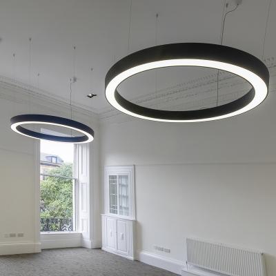 China Minimalist Aluminum 0.8m Simple Profile Circular LED Ring Pendant LED Light for Office, Hotel, Store for sale