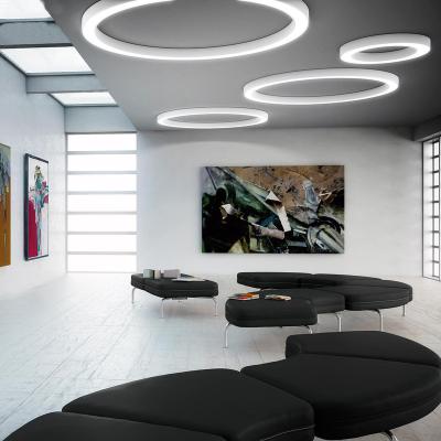 China Minimalist Aluminum Profile LED Ring Pendant Light 100cm Hanging Light with Flicker Free Driver for sale