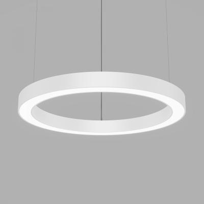 China LED Ring Pendant Light Nordic Circle LED Pendant Light 1.0m Minimalist Aluminum Profile Apply to Gym, Office Building for sale