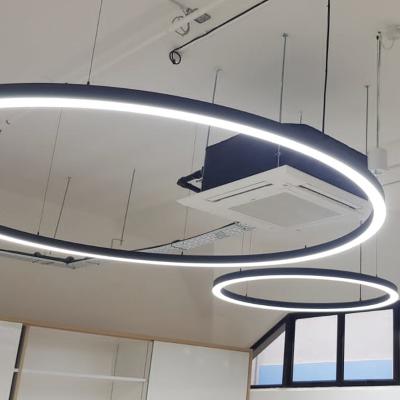 China Nordic Light 2.0m Aluminum Minimalist LED Ring Pendant Light Nordic Circle Pendant Light Apply to Gym, Restaurant, Office for sale