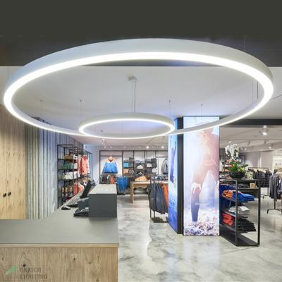 China LED Ring Pendant Light Minimalist Aluminum Round Profile LED Ceiling Light 3.0m With 5 Years Warranty for sale