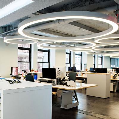 China Minimalist Aluminum 3.6m Simple Profile Circular LED Ring Pendant LED Light for Office, Hotel, Store for sale