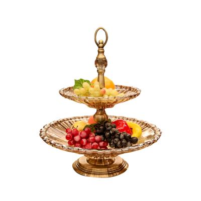 China Double Layer Sustainable European Glass Fruit Dish for sale