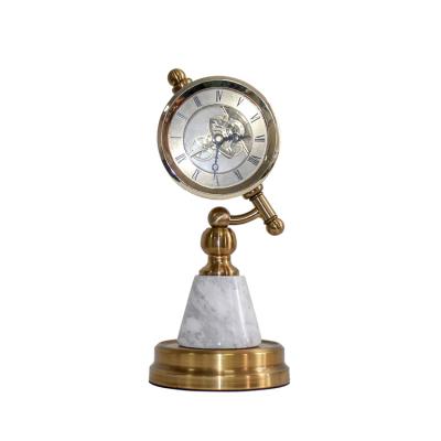 China Antique Style Decoration Metal Globe Table Clock for sale