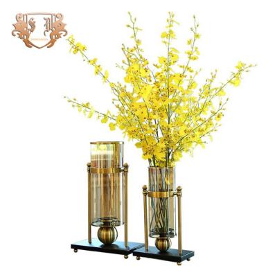 China Wholesale High Quality Handmade Modern Pedestal Rose Modern Glass Heat Resistant Vase for sale