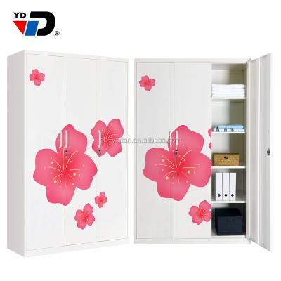 China Large Cabinet 3 Morden Home Furniture Metal Doors Baby Clothing Wall Closet Wall Corner Wardrobe Hot Sale Online for sale