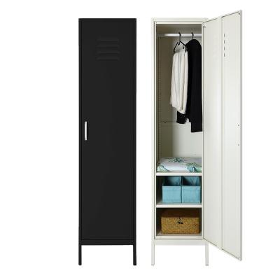 China Modern Wardrobe Manufactures Direct Supply 1 Doors Cold Rolled Steel Metal Wardrobes Bedroom Modern Design Closet Home Furniture for sale