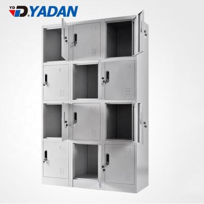 China Commercial 12 Adjustable Door (Size) Supermarket Clothes Locker Alrimah Metal Closet Steel Cloth Wardrobe for sale