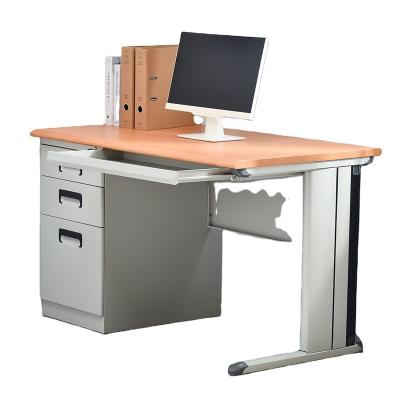 China MDF 25mm Foldable Steel Wood Table Computer Metal Furniture Sturdy Office School Desk With Drawer Cabinet for sale