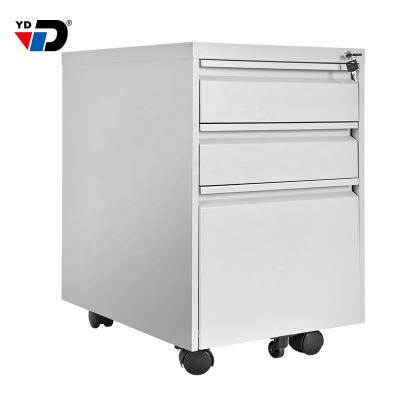 China (Other) Adjustable 3 Drawer Mobile File Cabinet with Lock Metal Filing Cabinet Legal/Letter Size Assembled for sale