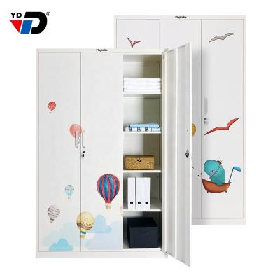 China (Other) Kids Closet Wardrobe Dresser Cube Portable Adjustable Metal Modular Storage Organizer with Animal Stickers for Kids Bedroom for sale