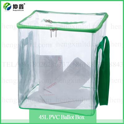 China Election PVC Ballot Box With Zipper Lock , Foldable Election Box for sale