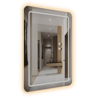 China 2-Face Made in China Supply 110V 240V 3000K Wall Mounted Installation Copper Free Silver LED Bathroom Mirror for sale