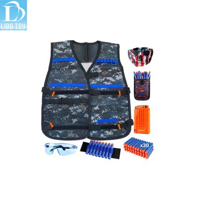 China Portable Hot Selling Tactical Vest Set Kids Nerf Toy Shooting Tactics Kit Adjustable Vest for sale