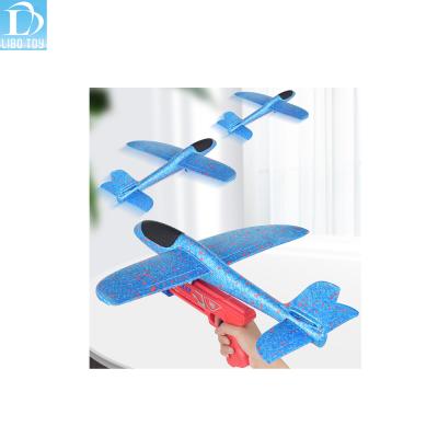 China Plastic Catapult Plane Toy Throwing Foam Plane With Launcher Toys One-Click Ejection Shooting Fliying Toy For Kids for sale