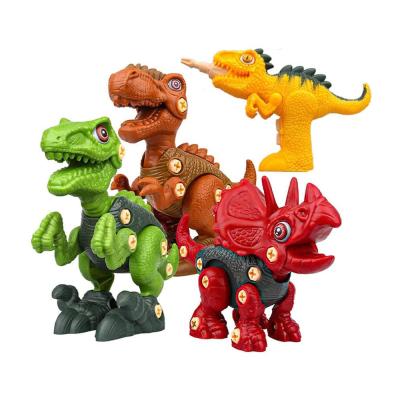 China Plastic Dinosaur Building Gather Toy Educational With Electric Building Drill To Disassemble Dinosaur Toys For Children for sale