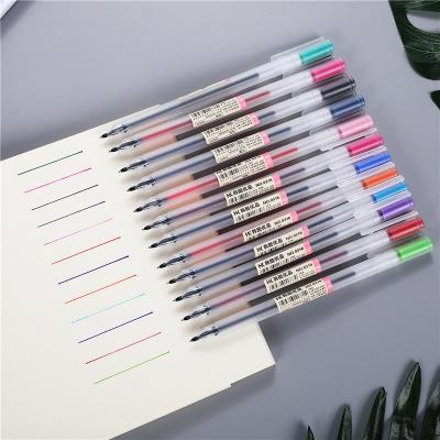 China Wholesale Supply Customized 12 Color Plastic Painting Gel Ink Pen Set 0.5mm Cheap Artist Gel Pens Pen Writing Set Kids 04153 for sale