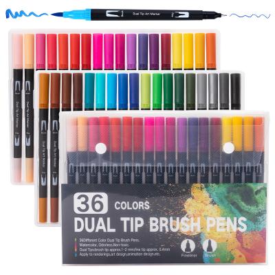 China Double Head Washable Watercolor Pen Marker Pen 36 Color 120 Color Art Crow Painting Material Manufacturers 04350 04350 for sale