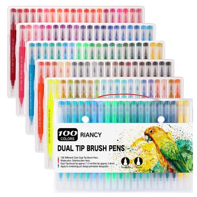 China Drawing Paper 24 Pcs/Tips Multicolor Art Twin Marker Pen Double Set School Supplies Double Ended Art Sketch Drawing Color Marker Pen 04371 for sale