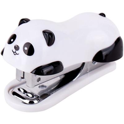 China Portable Mini Portable Office Cartoon Panda Metal Stapler Set for sale