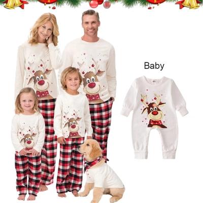 China Fashion QUICK DRY New Family Matching Pajama Sets Cute Deer Baby Outfits Glass Christmas Custom Mens Sleepwear Set For New Year for sale