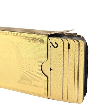 China Entertainment Wholesale Custom PVC Waterproof Plastic Gold Game Cards Gold Foil Poker Poker Gold Cards for sale