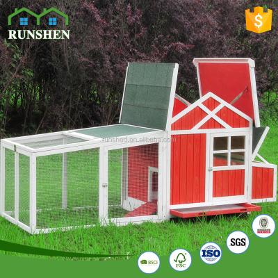 China Sustainable Poultry Farm Equipment Wooden Chicken Cage With Outdoor Run for sale