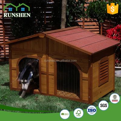 China Cheap Viable Wooden Dog Kennel Double Kennels For Sale for sale