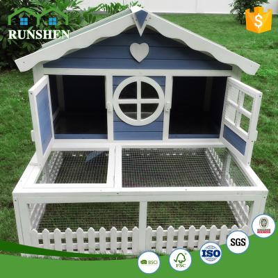 China Viable Two Tier Rabbit Hutch Animal Cage Rabbit Houses Outdoor Wooden Fence for sale