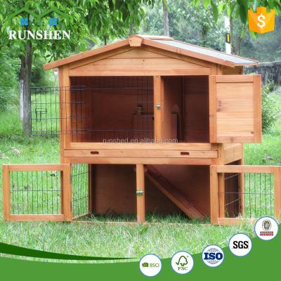 China Small Sustainable Handmade Wooden Rabbit Hutch Guinea Pig House For Sale for sale