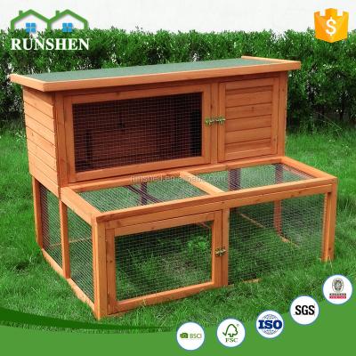 China Wooden Rabbit Hutch Design With Run Viable Garden Outdoor Furniture Cages for sale