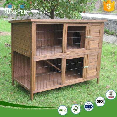 China Rabbit Viable Cage Flat Pack Rabbit Hutch Handmade Wooden Room for sale