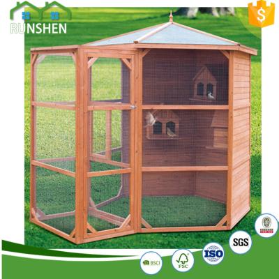 China Sustainable Extra Large Wooden Bird House Wooden Bird Cage With Big Run for sale