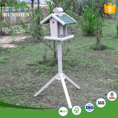 China Viable Fir Wood Bird Cage Unique Wooden Bird House Stand For Bird for sale