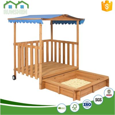 China Asphalt Roof Covered Sandbox Big Kids Sandbox for sale