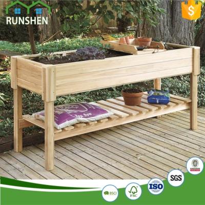 China Plant Flowers or Vegetables Raised Wooden Planter Boxes Plant Pots Cedar Planters for sale