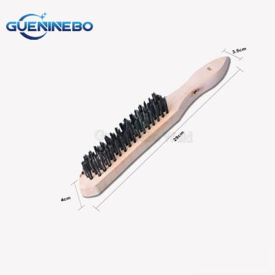 China GNBBW-01 Eco-friendly Wooden Handle Stainless Steel Wire Brush For Cleaning And Polishing for sale