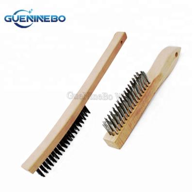 China GNBBW-12 Tools Handle Welding Wood Cleaning Wire Brush for sale