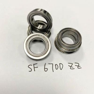 China Heavy Load SF6700 ZZ Groove Ball Bearing SF6700 Stainless Steel Miniature Deep Flange Ball Bearing SF6700-ZZ for sale