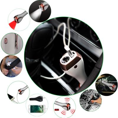 China ABS Flashlight Torch USB Car Charger With Auto Safe Alert for sale