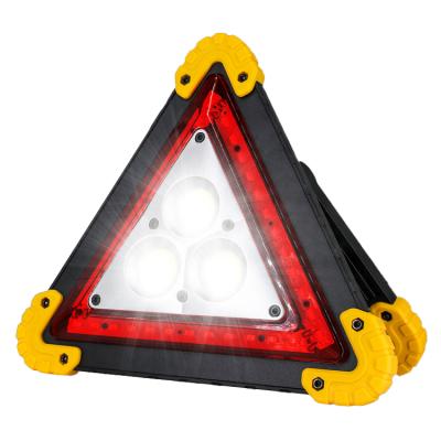 China ABS Car Emergency Tools Warning Sign Triangle LED Work Light 18650 Power Bank for sale