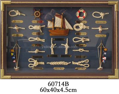 China Classic handcrafted nautical frame in knot wood, hot sale for many years, knot shadow box on the wall for sale