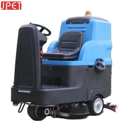 China Hotels Hotels Ride on Automatic Floor Scrubber Scrubber Dryer Machine for Warehouse, Factory, Airport, Workshop for sale