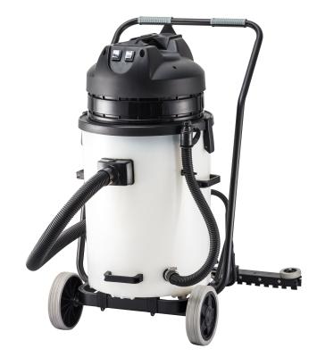 China Hotel Hotel Good Quality HEPA Filter 60L 2000W 2 Motor Commercial Industrial Plastic Tank Dry Vacuum Cleaner With Rear Dust Sucker for sale