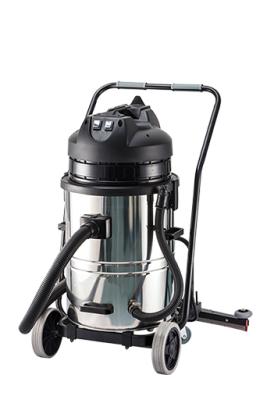 China High Quality Hotel Motor Stainless Steel 60L 2000W Commercial Industrial 2 Tank Wet & Dry Vacuum Cleaner with Back Squeegee for sale