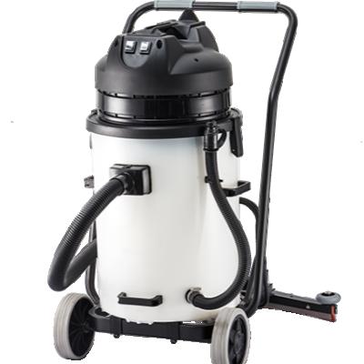 China Hotel Good Quality 60L 2000W 2 Motor Commercial Industrial Plastic Tank Wet And Dry Vacuum Cleaner With Back Squeegee for sale