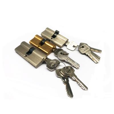 China GOOD QUALITY RON BUTTON WITH BRASS CYLINDER 3 BRASS KEYS. 587 DESIGN good quality cheap open wooden doors double lock cylinder and brass door lock cylinder for sale