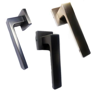 China Modern Matt Zinc Alloy Interior Square Door Handle Design With SN Or Color GP Lever Handles For Wooden Doors for sale