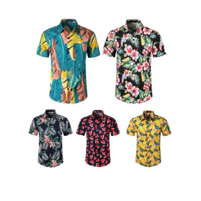 China Flower-Copy Wholesale Short Sleeve Flower-Copy Beach Hawaiian Shirt Men's Clothing Short QUICK DRY for sale