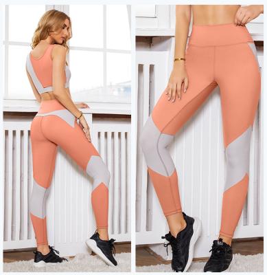 China Breathable European and American border sports bra fitness clothes running clothes pants yoga suit two-piece set for sale